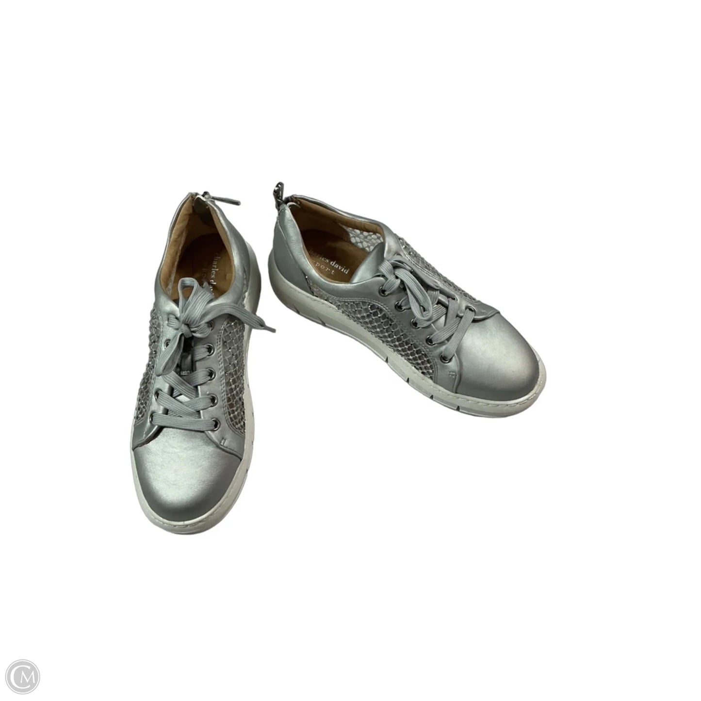 Shoes Sneakers By Charles David In Silver, Size: 8