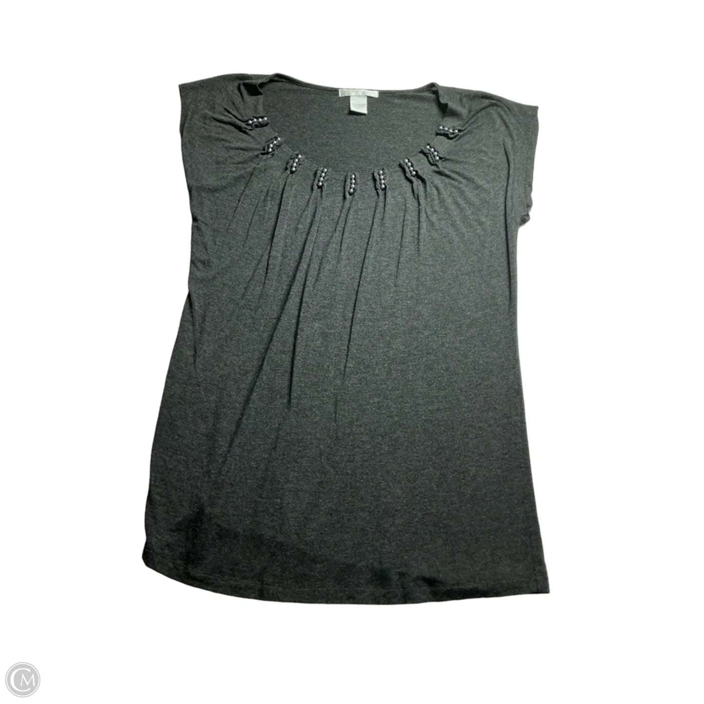 Top Short Sleeve By Design History In Grey, Size: L