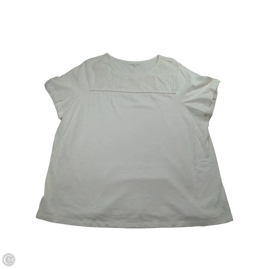 Top Short Sleeve By Coldwater Creek In White, Size: 3x