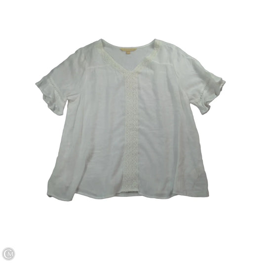 Top Short Sleeve By Hope & Harlow In White, Size: 2x