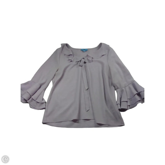 Blouse Long Sleeve By Cece In Purple, Size: M