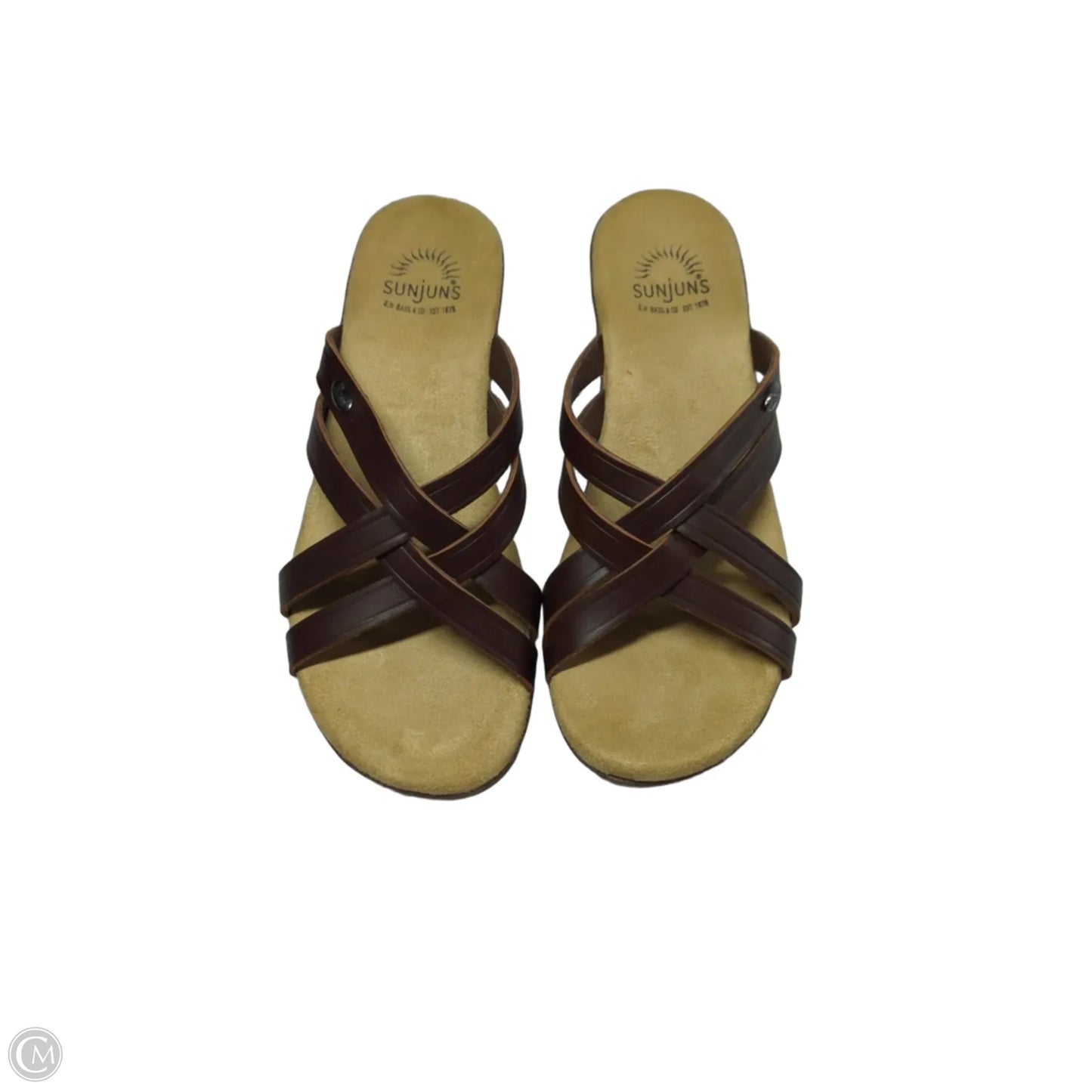 Sandals Heels Kitten By Clothes Mentor In Brown, Size: 6
