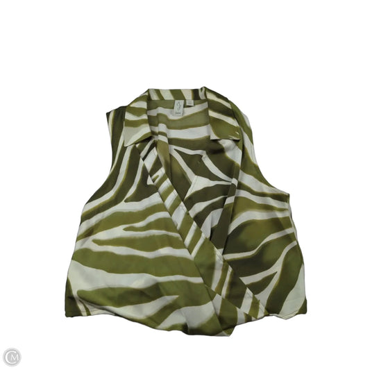 Top Sleeveless By Josie In Green & White, Size: Sp