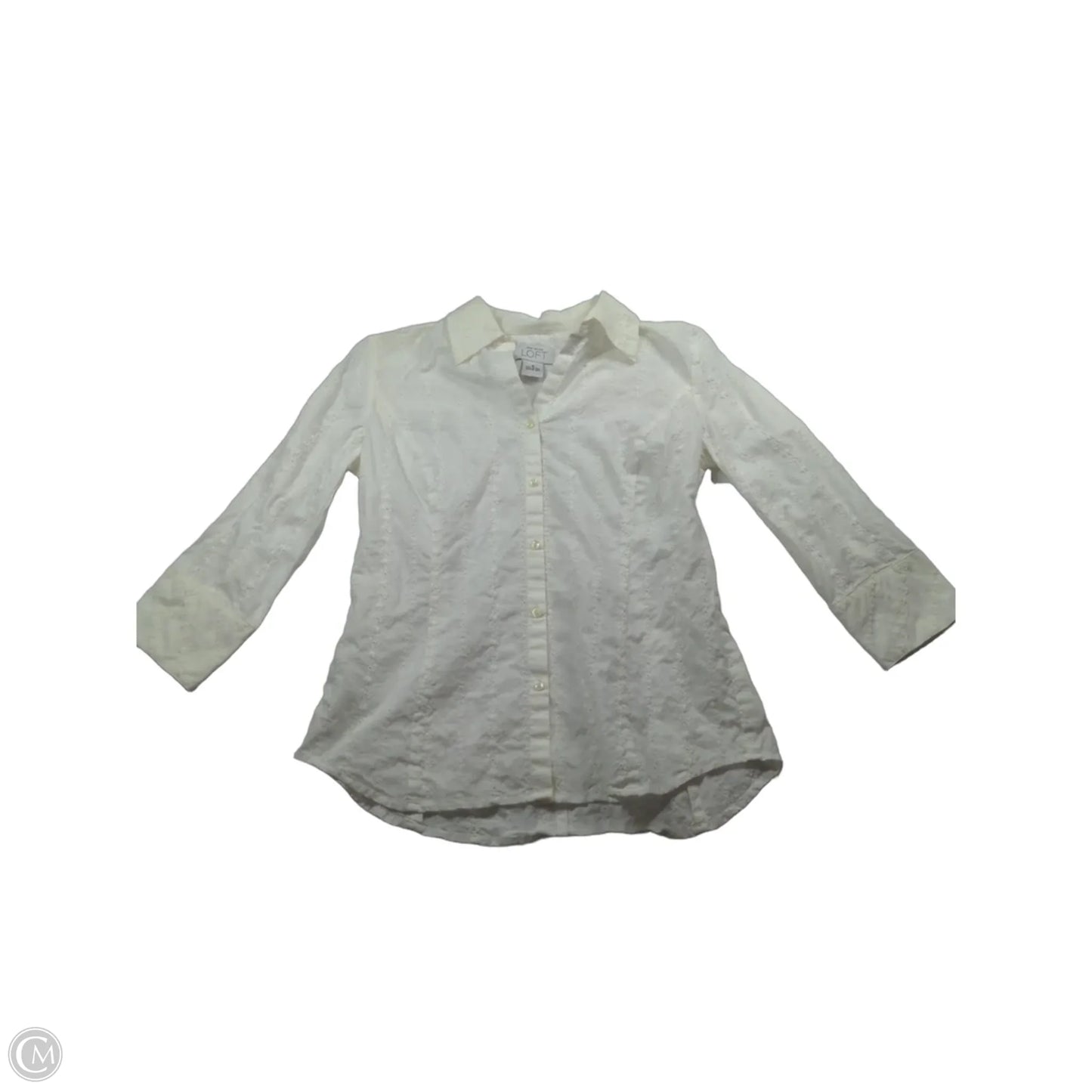 Top 3/4 Sleeve By Loft In White, Size: S