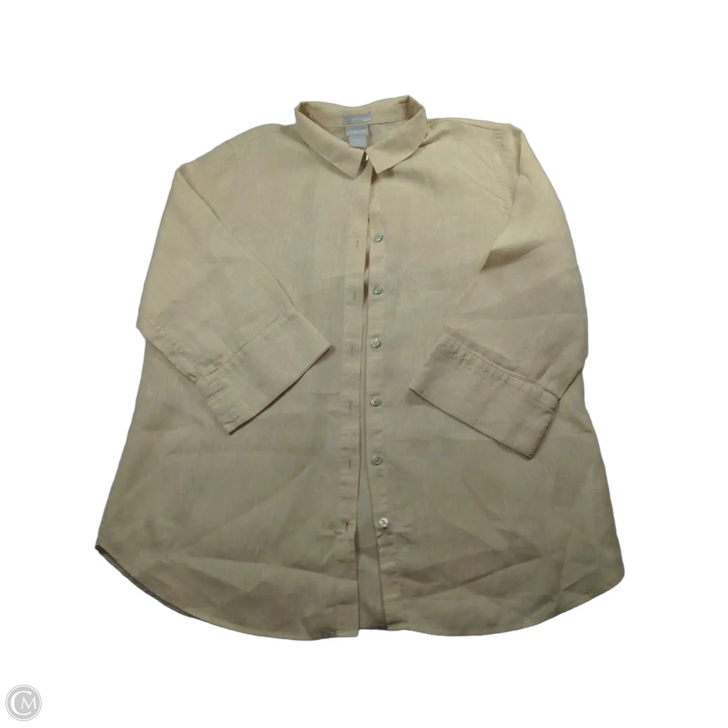 Top 3/4 Sleeve By Chicos In Tan, Size: 2