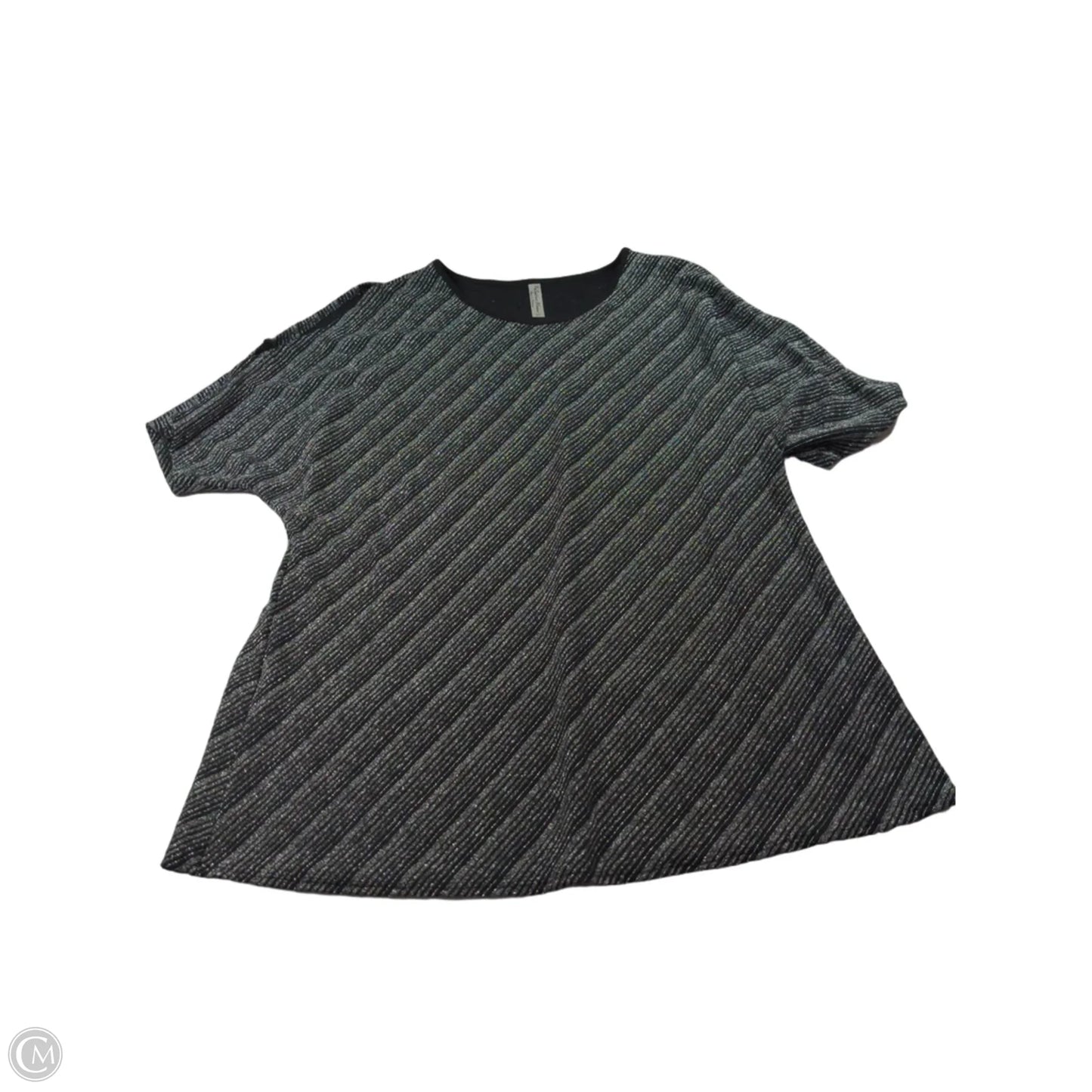 Top Short Sleeve By Clothes Mentor In Black & Silver, Size: 3x