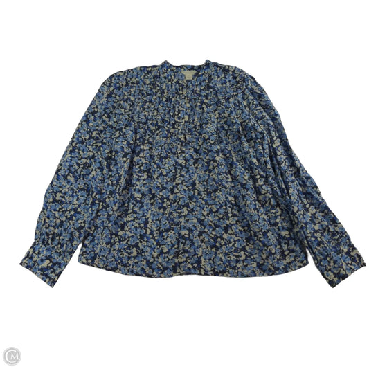 Blouse Long Sleeve By Caslon In Blue, Size: S