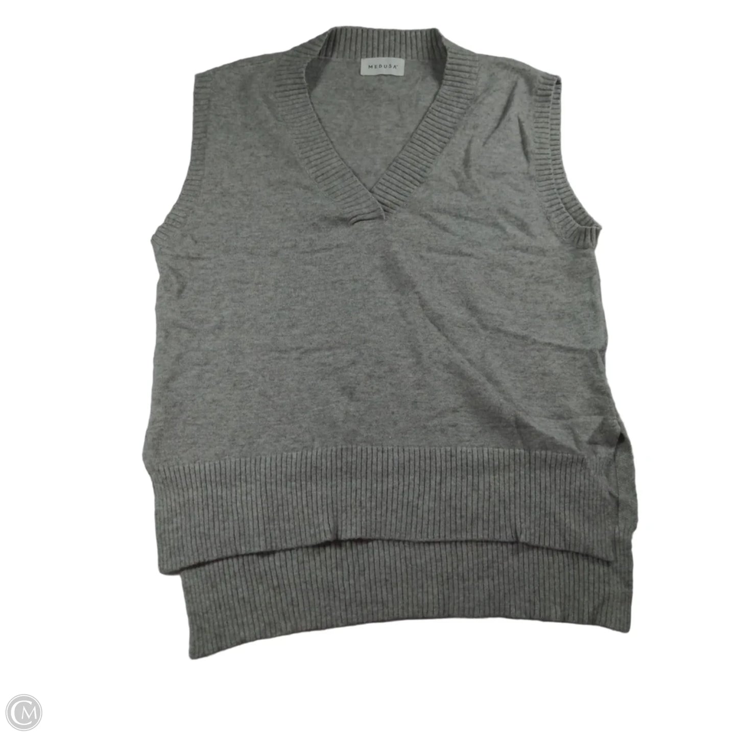 Vest Sweater By Clothes Mentor In Grey, Size: M