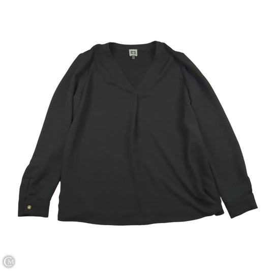Top Long Sleeve By Anne Klein In Black, Size: S