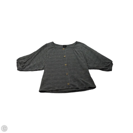 Top 3/4 Sleeve By W5 In Black & White, Size: S