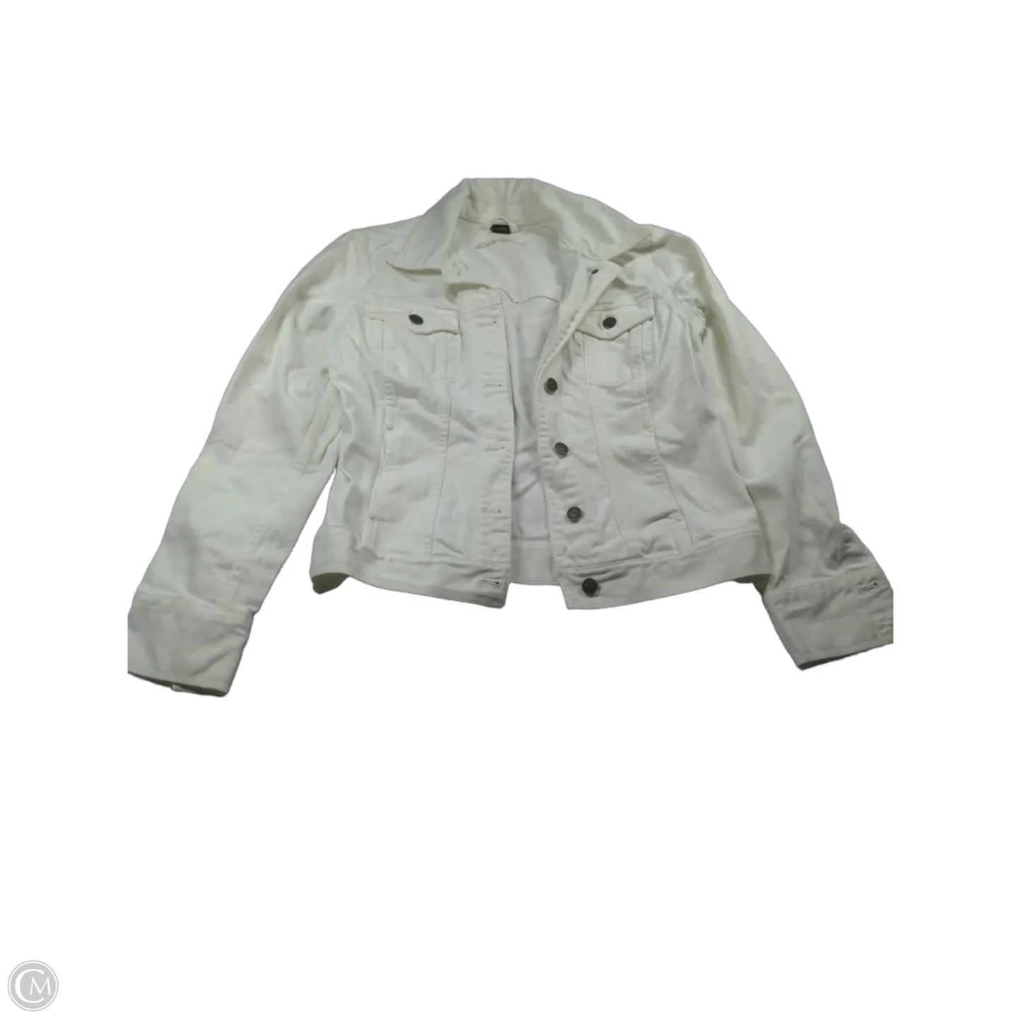 Jacket Denim By Eddie Bauer In White, Size: S