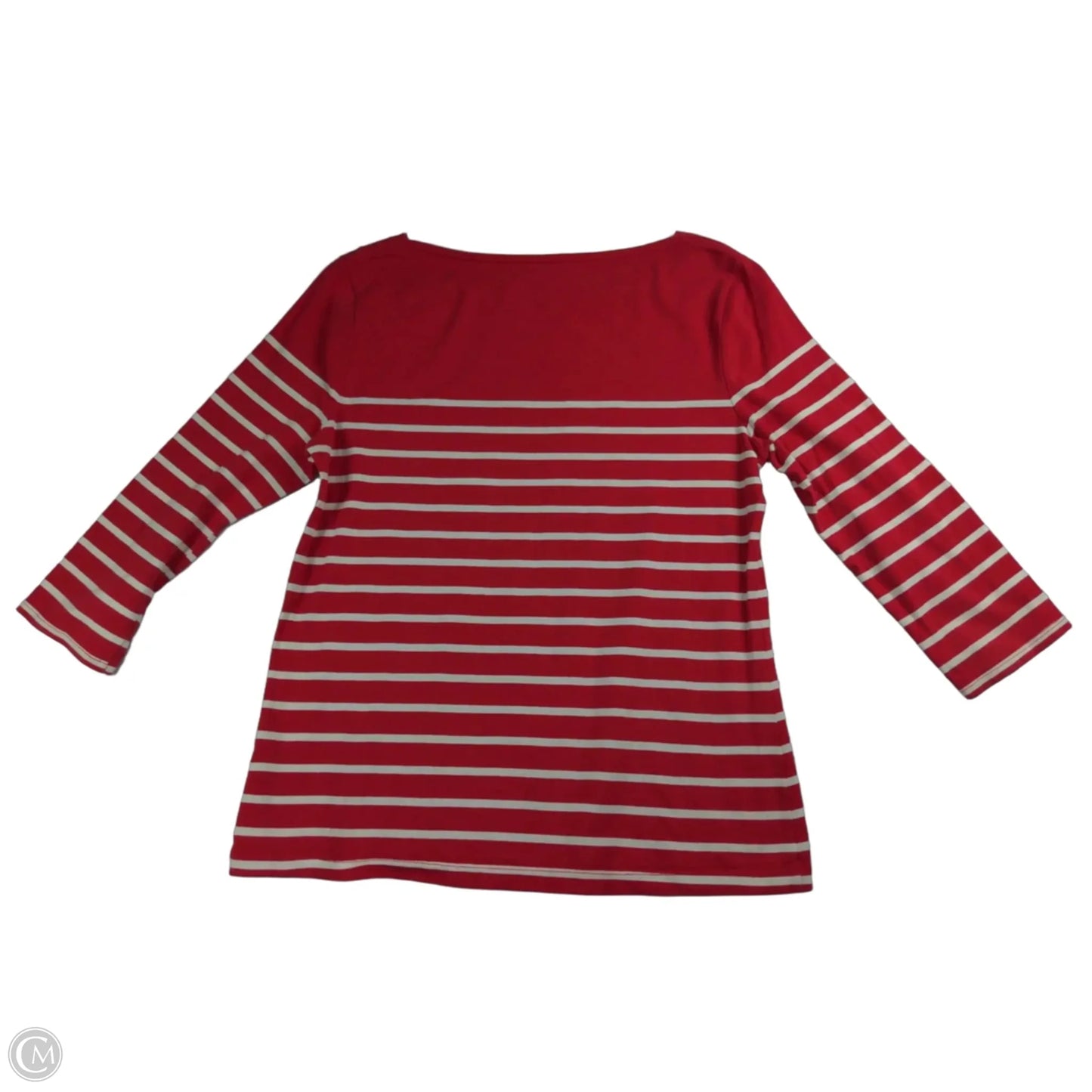 Top 3/4 Sleeve By Clothes Mentor In Red & White, Size: M