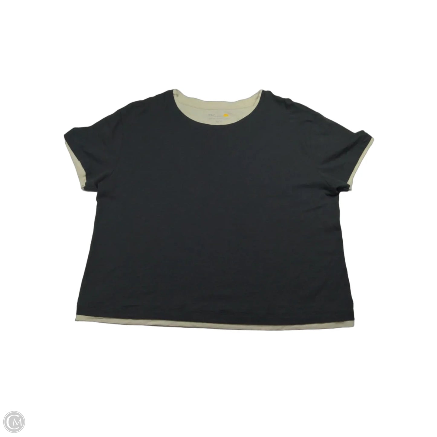 Top Short Sleeve Basic By C And C In Black & White, Size: Xl