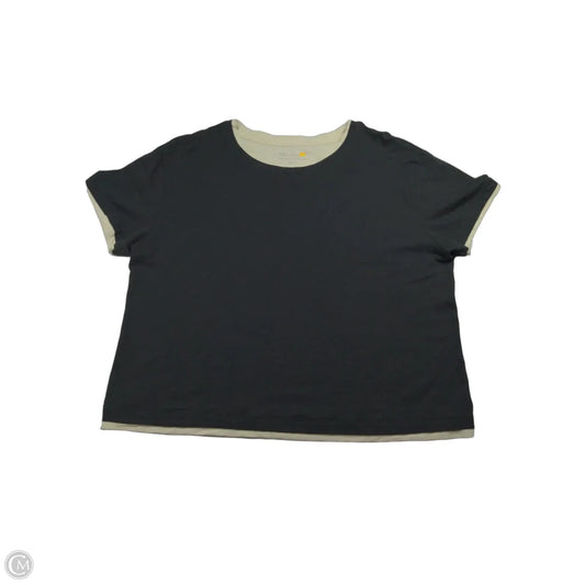 Top Short Sleeve Basic By C And C In Black & White, Size: Xl