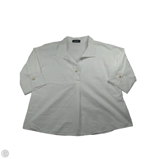 Top 3/4 Sleeve By Fabrik In White, Size: L