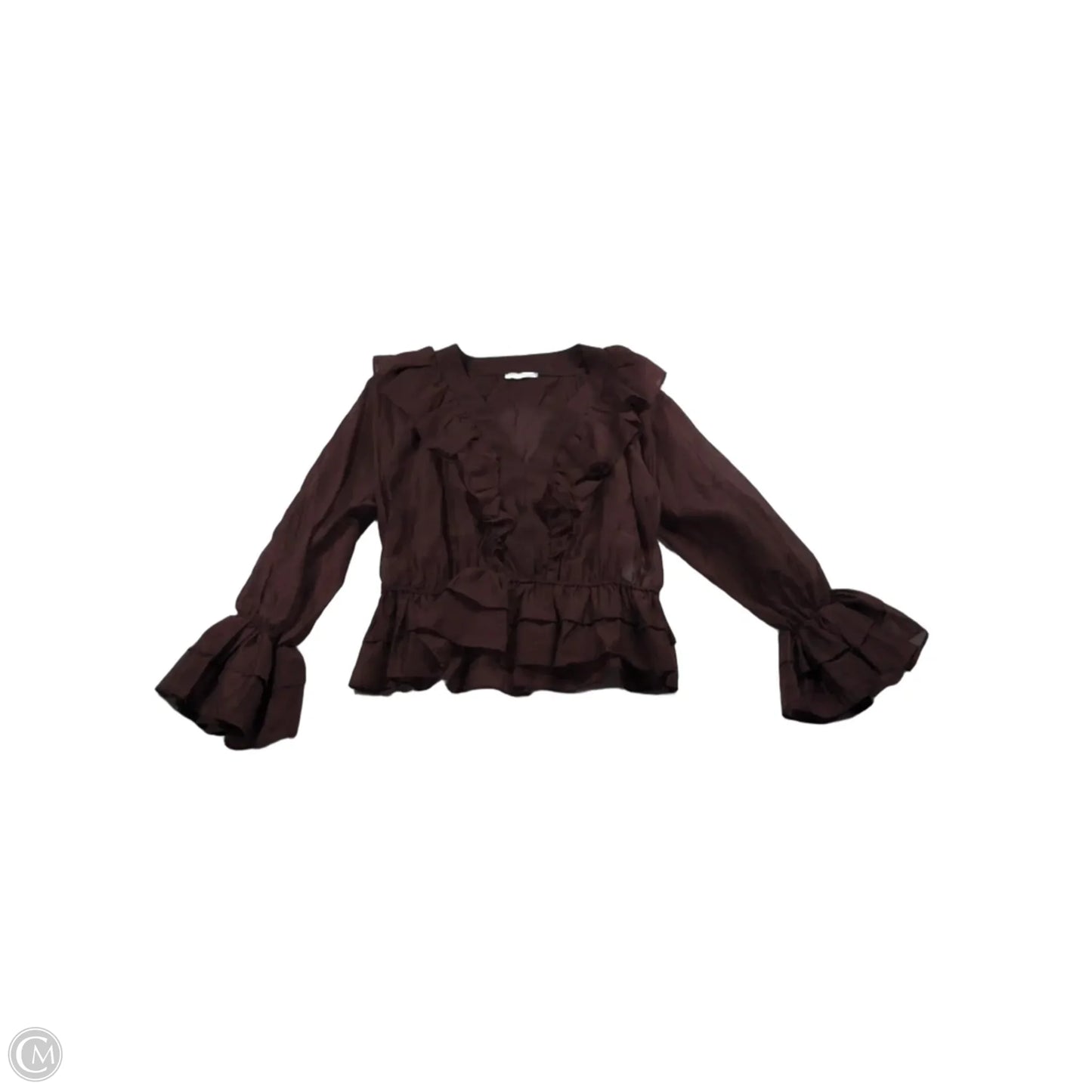 Top Long Sleeve By Clothes Mentor In Brown, Size: M