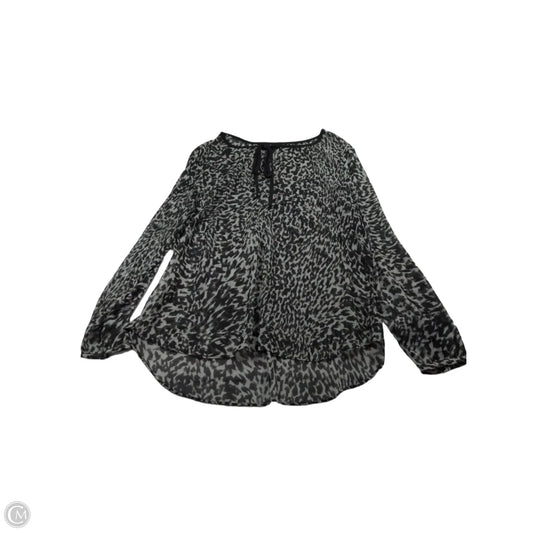 Top Long Sleeve By Ana In Black & White, Size: L