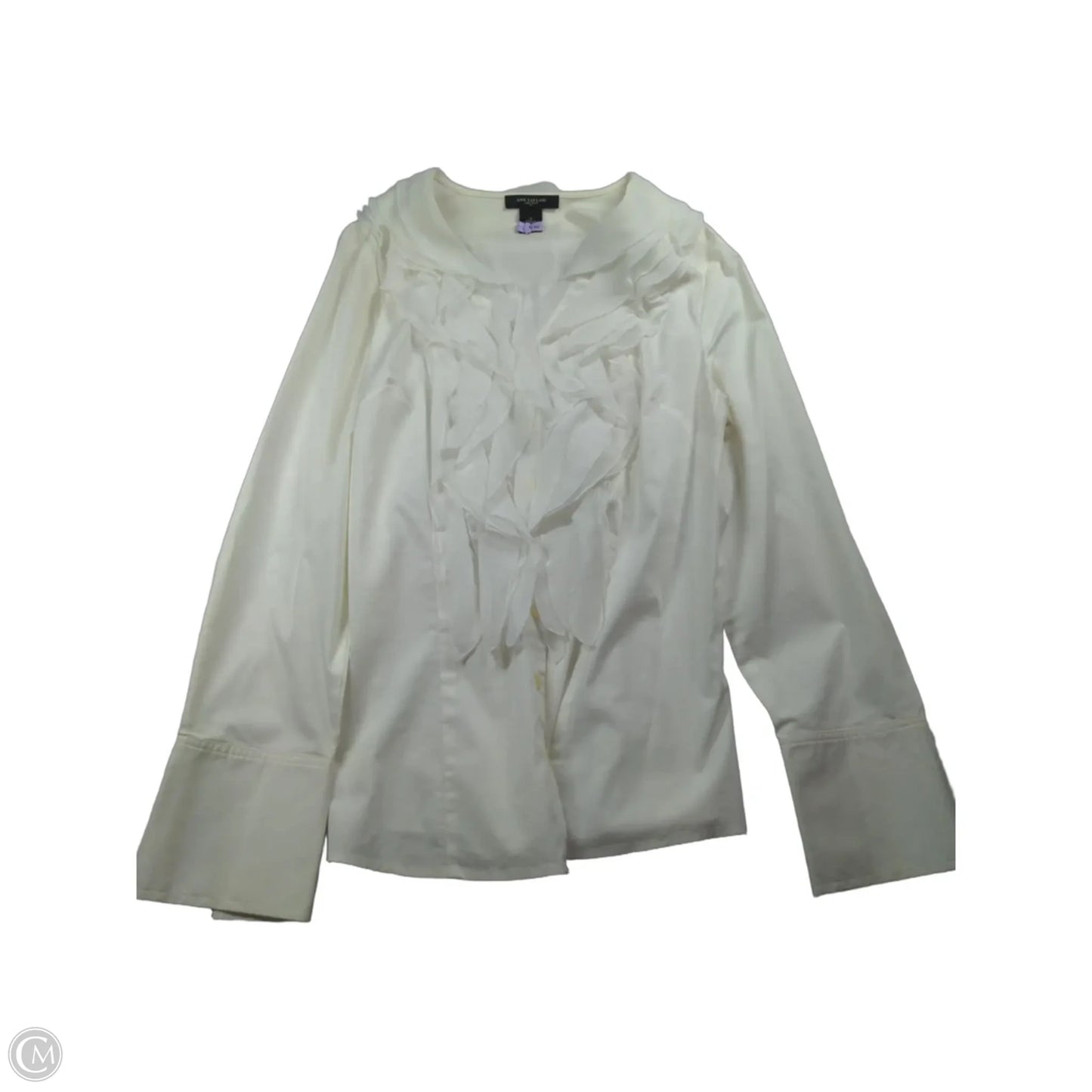 Top Long Sleeve By Ann Taylor In White, Size: 14
