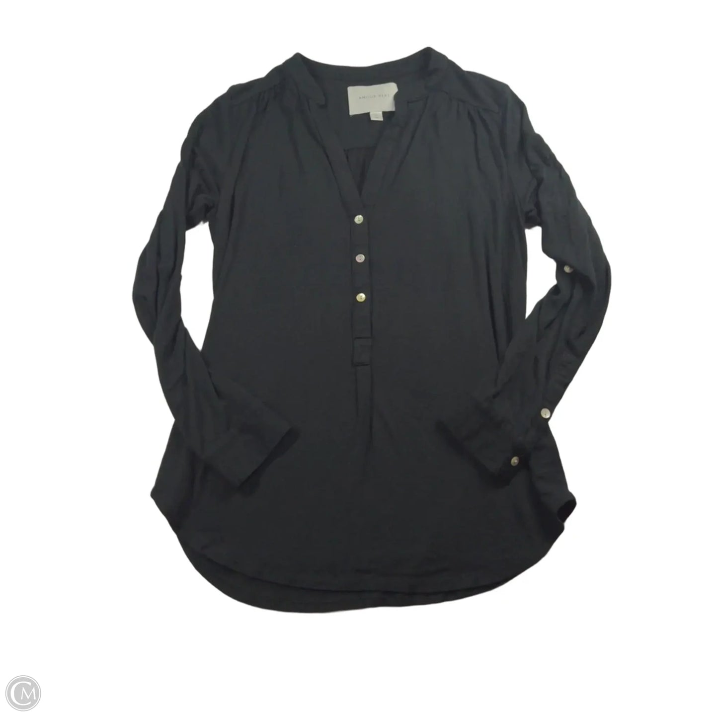 Top Long Sleeve By Clothes Mentor In Black, Size: M