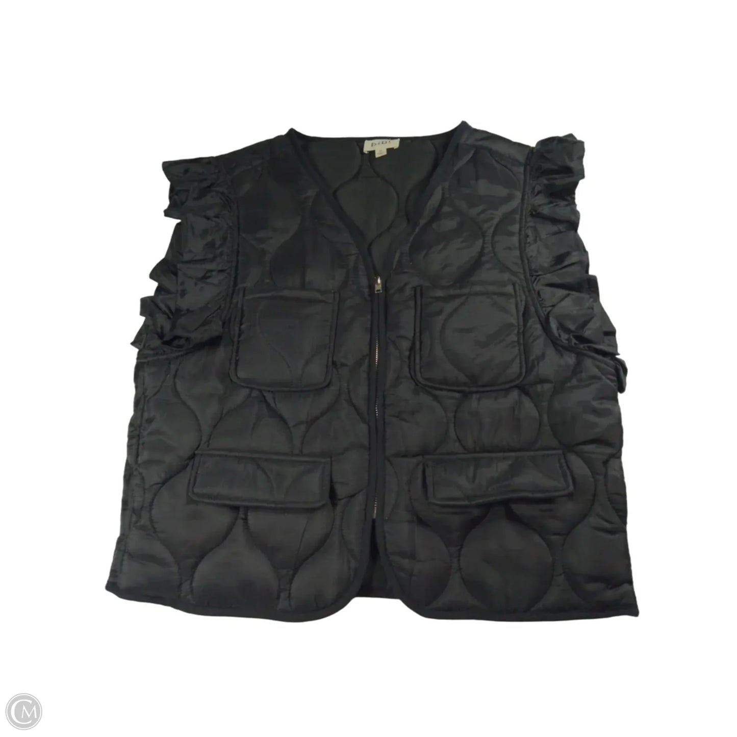 Vest Puffer & Quilted By Bibi In Black, Size: M