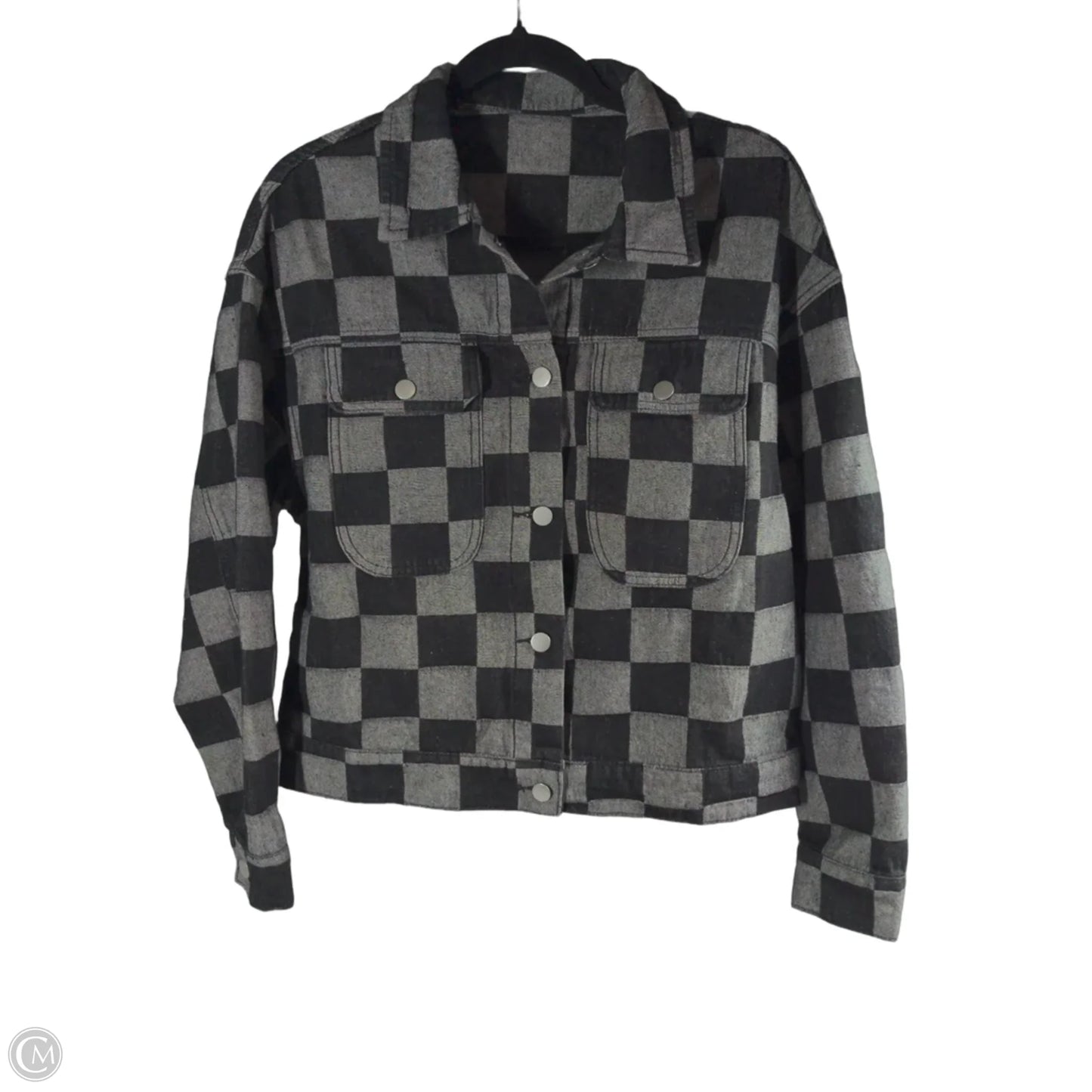 Jacket Denim By Clothes Mentor In Black & Grey, Size: S