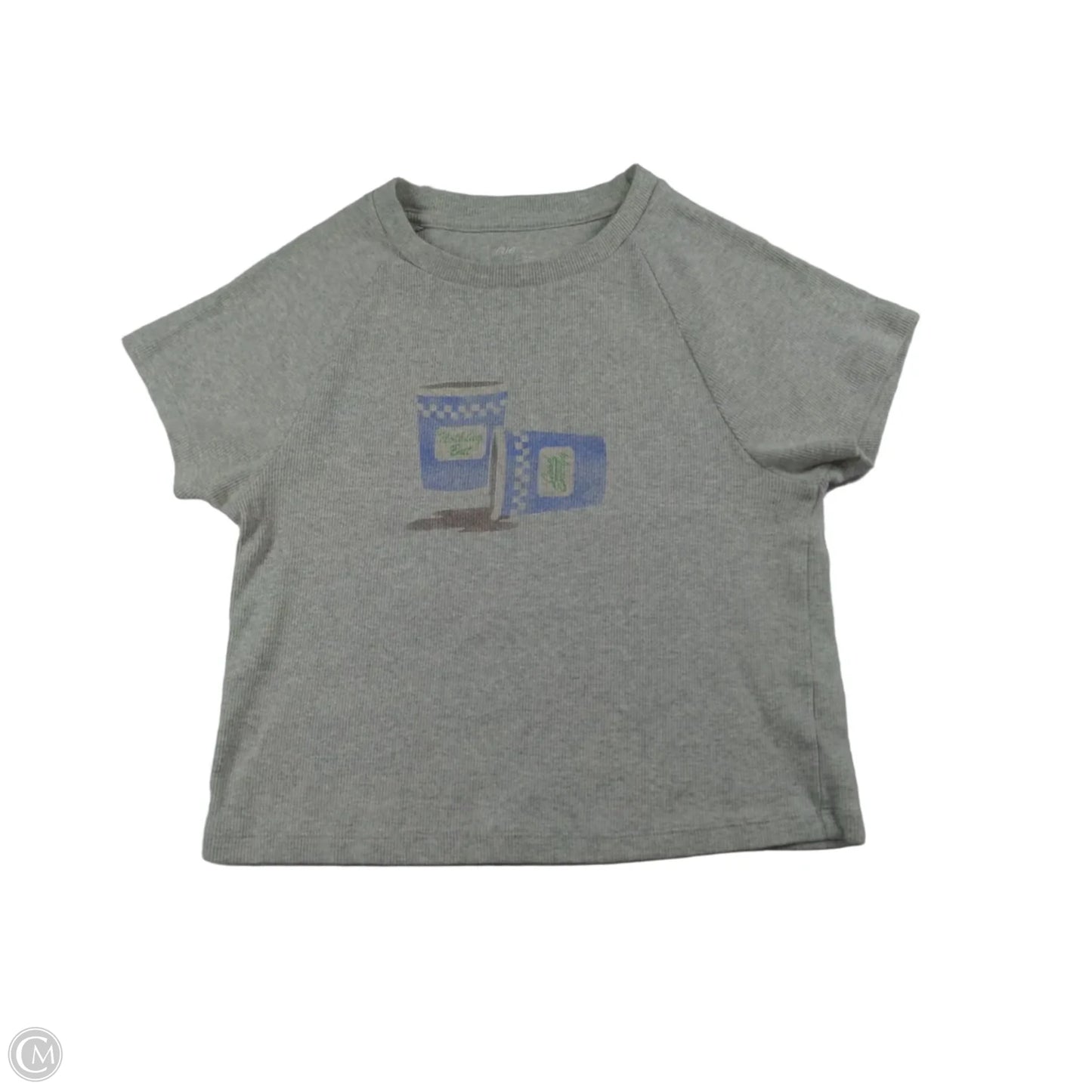 Top Short Sleeve By Aerie In Grey, Size: M