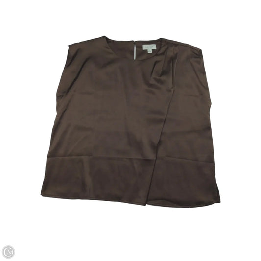 Top Sleeveless By Evereve In Brown, Size: L