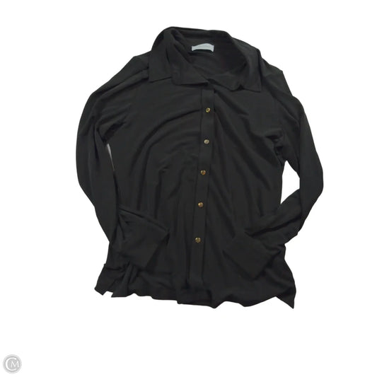 Top 3/4 Sleeve By Calvin Klein In Black & Gold, Size: M