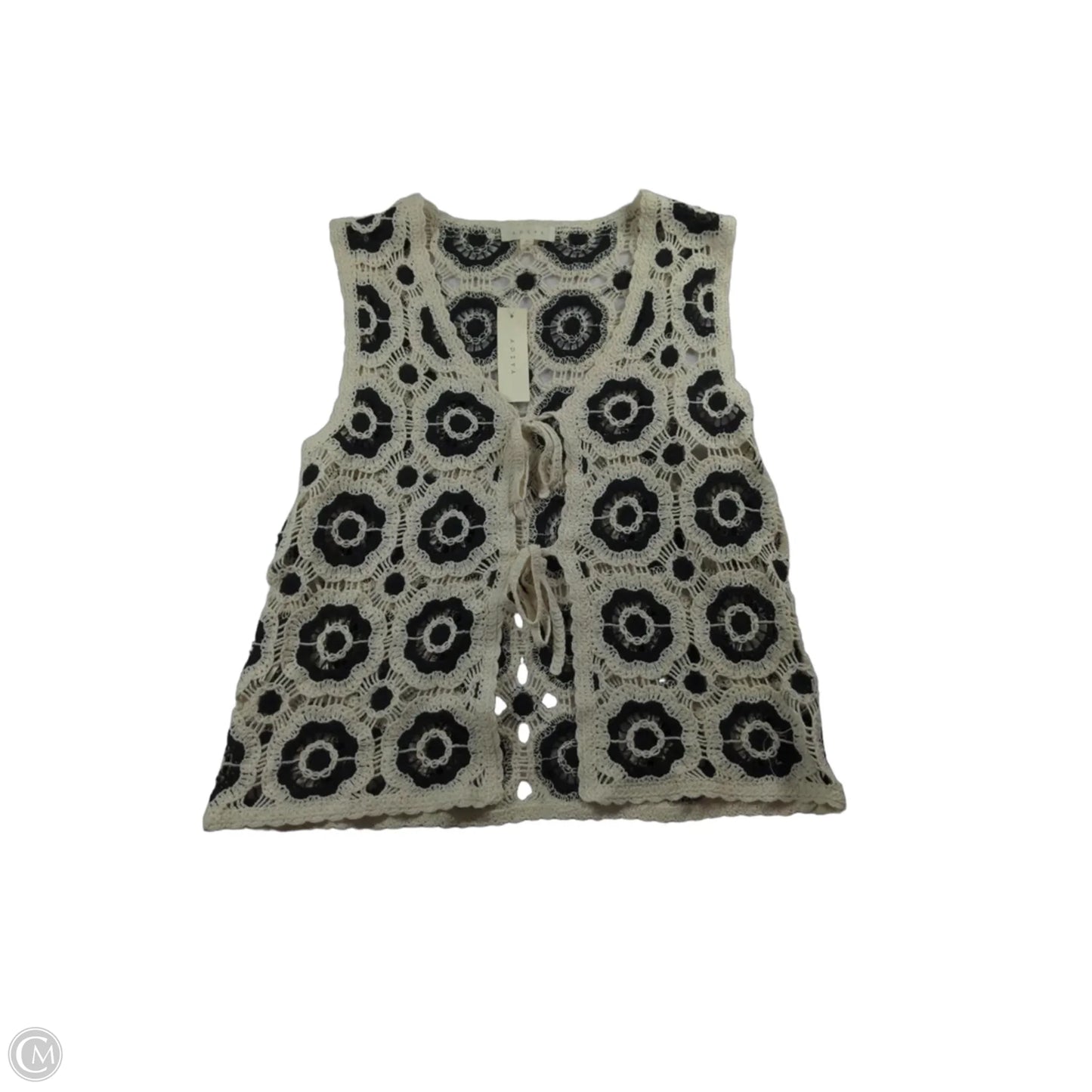 Top Sleeveless By Adiva In Black & White, Size: M